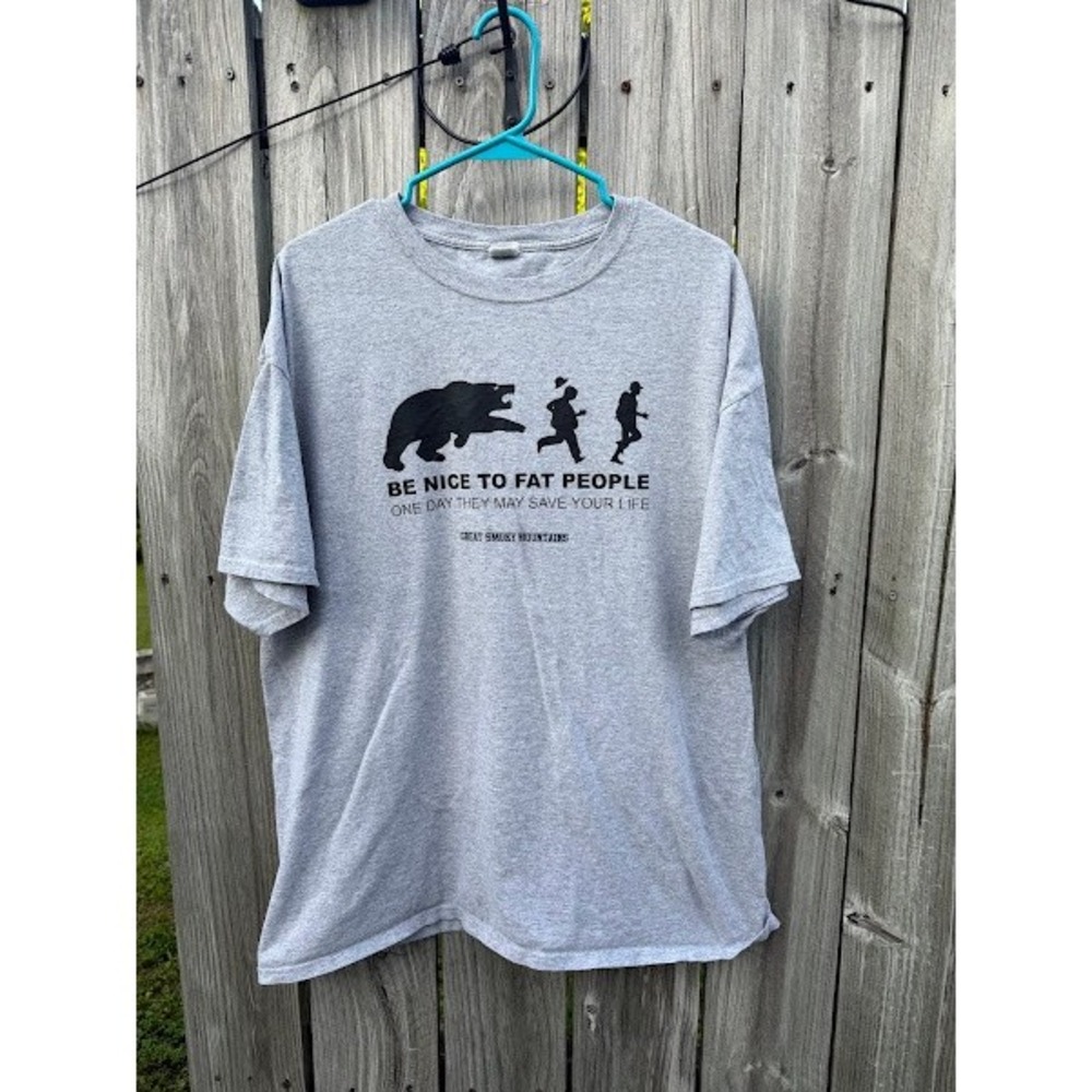 Funny Bear Graphic Fruit of the Loom T-Shirt Mens XL Grey